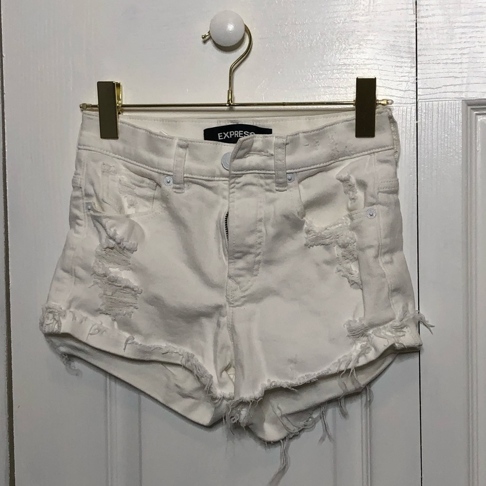 White Express shorts